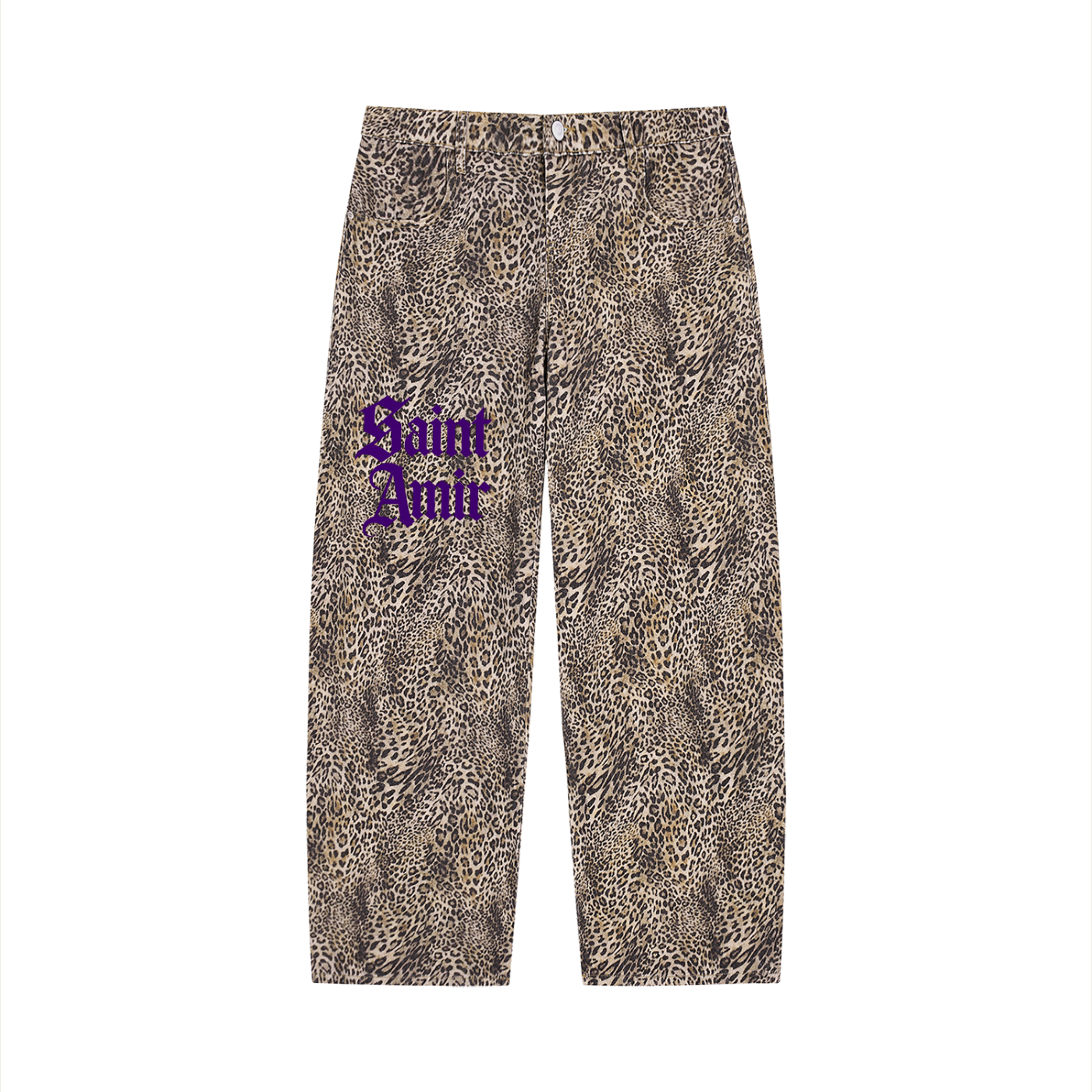 saintamir Leopard Wide Leg Jeans