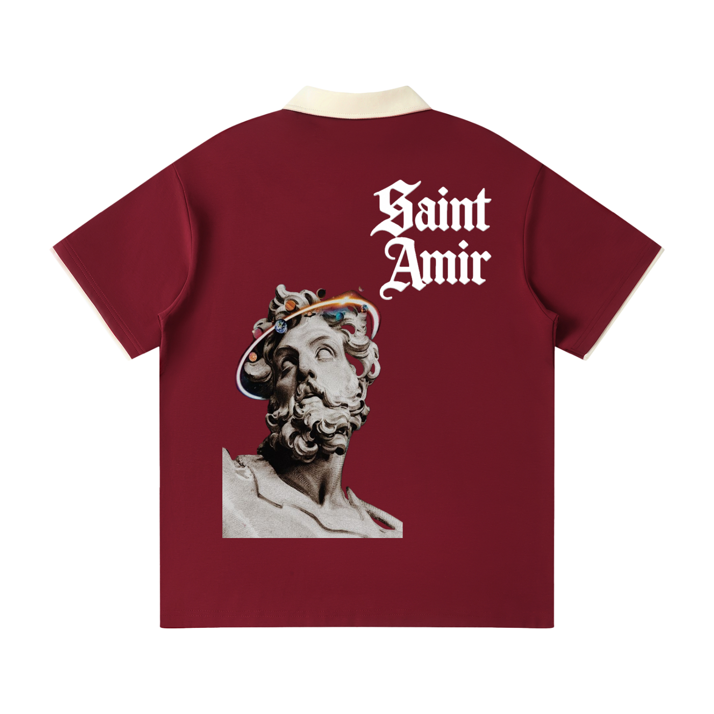 Contrast Collar Raglan Polo Shirt