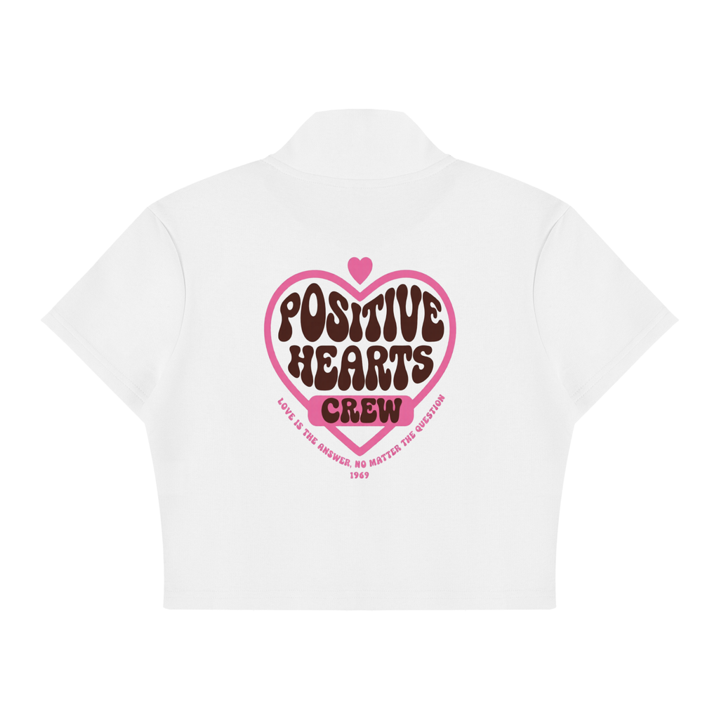 Women's Cropped Full Zip Short Sleeve T-Shirt