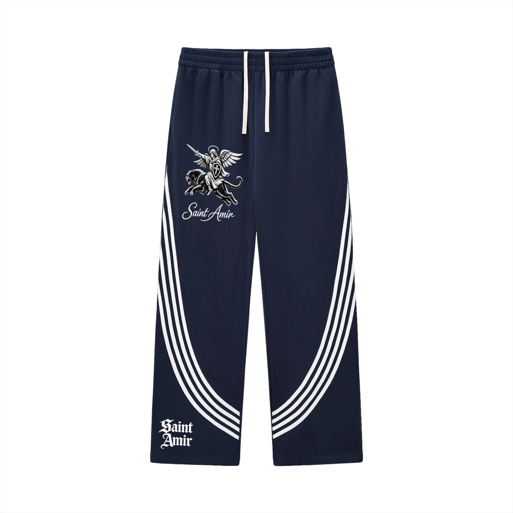 Curved Stripe Straight Sweatpants