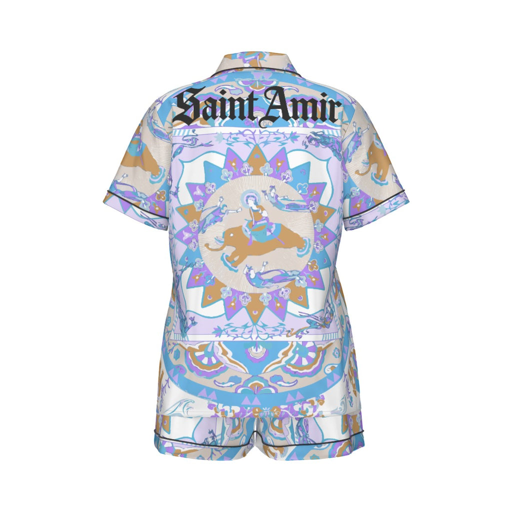 saintamir Women's Imitation Silk Pajama Set