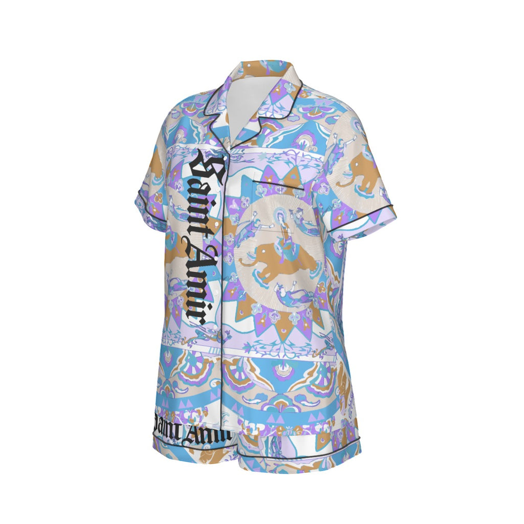 saintamir Women's Imitation Silk Pajama Set