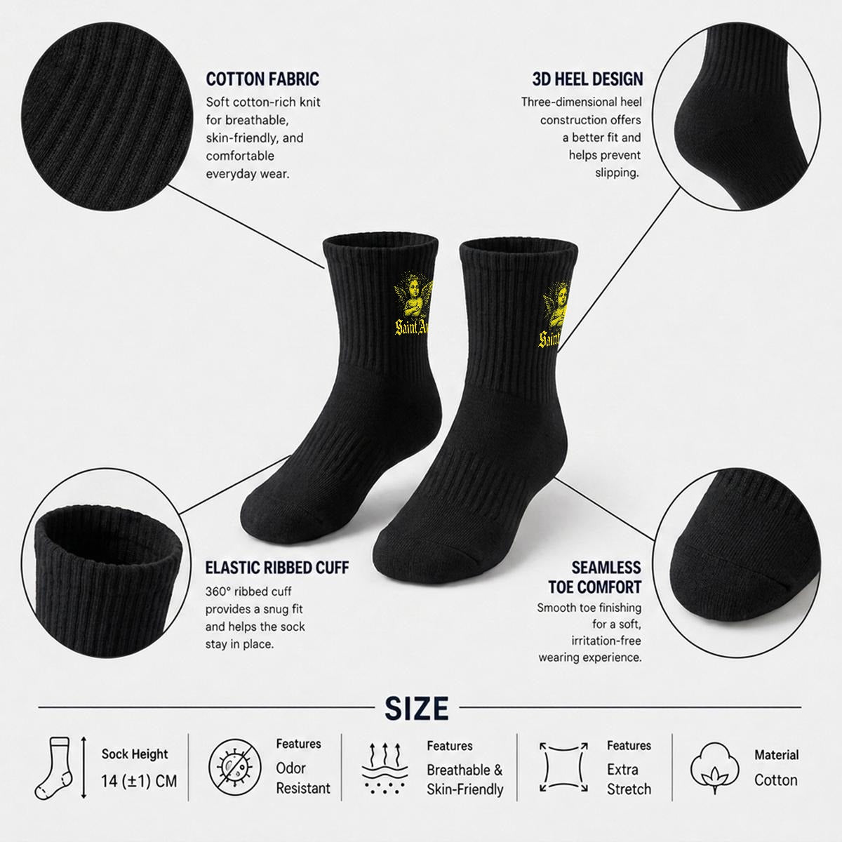 saintamir Embroidery socks