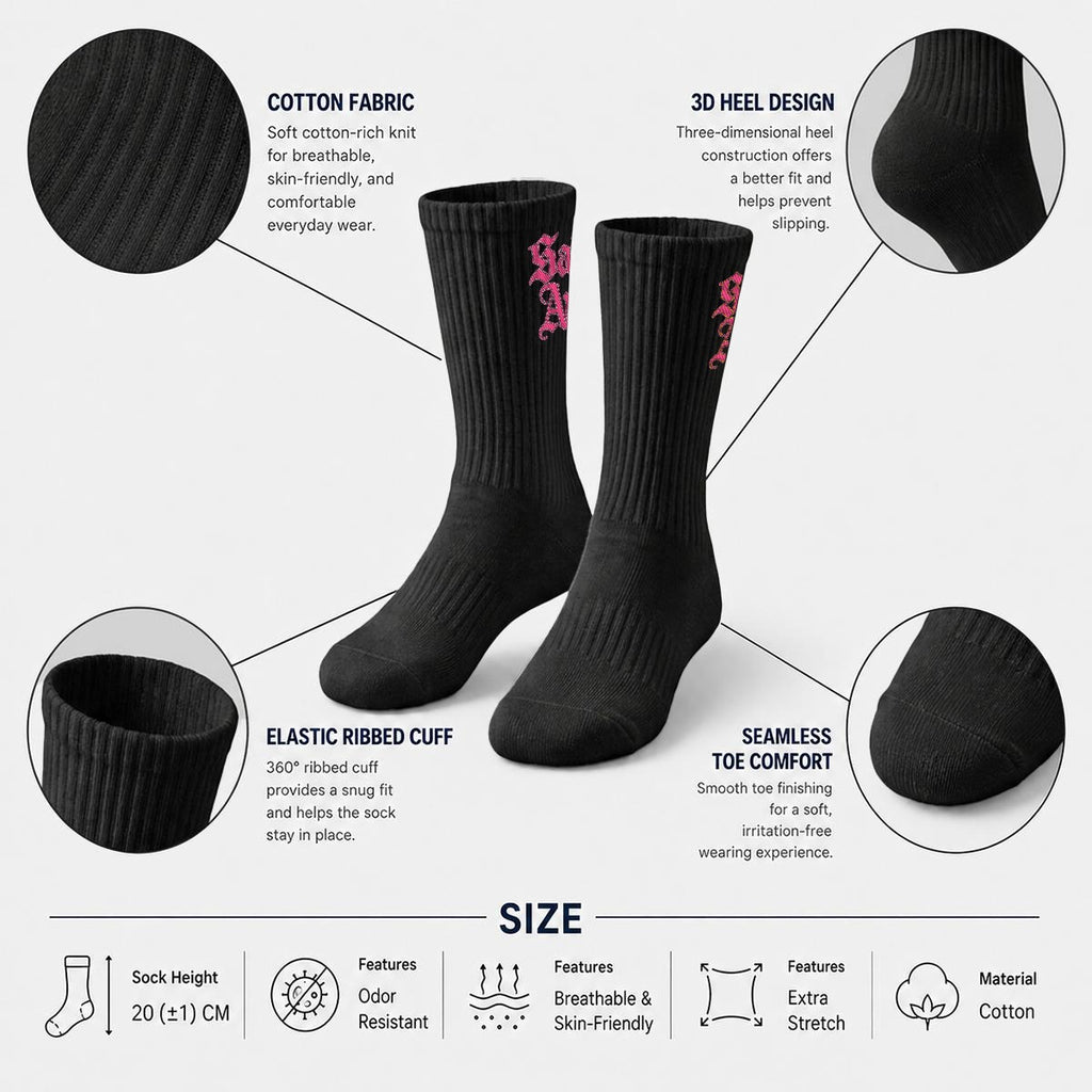 saintamir Embroidery Socks|Cotton