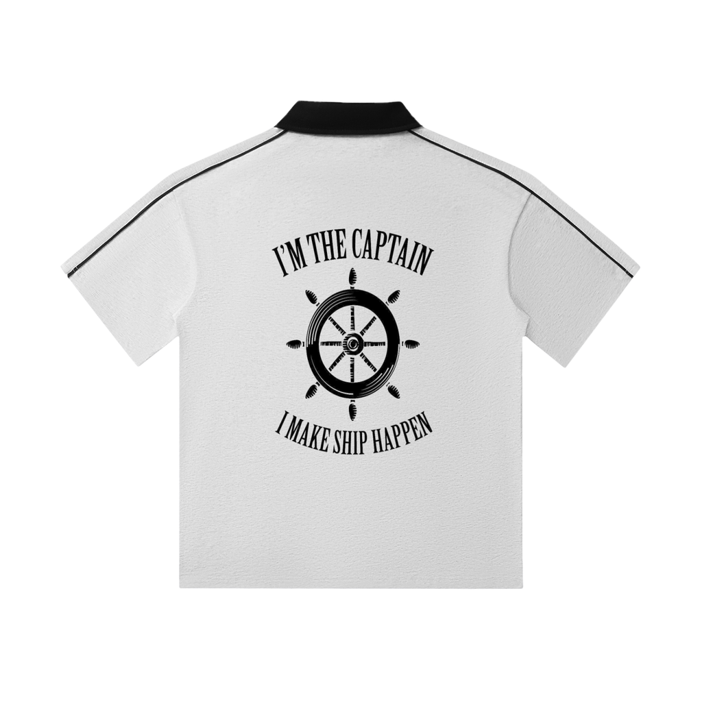 Contrast Collar Short-Sleeve Polo Shirt