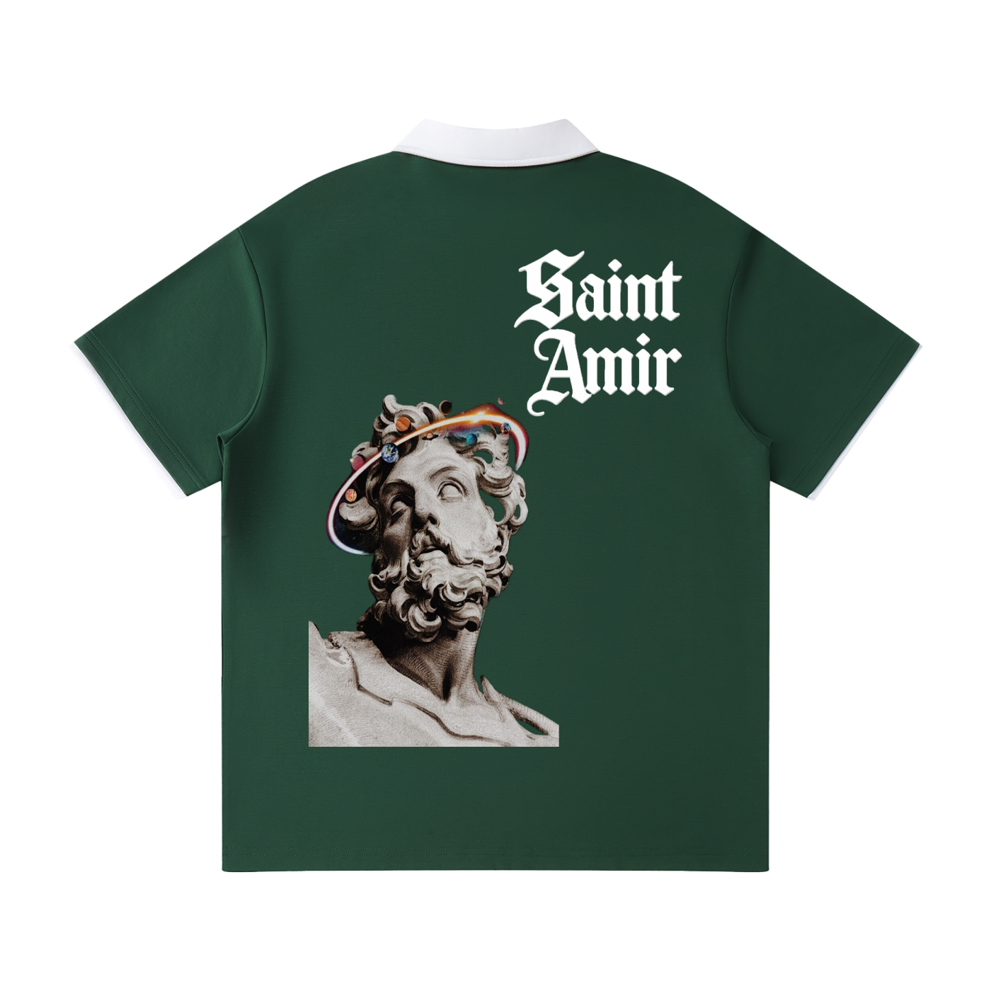 Contrast Collar Raglan Polo Shirt