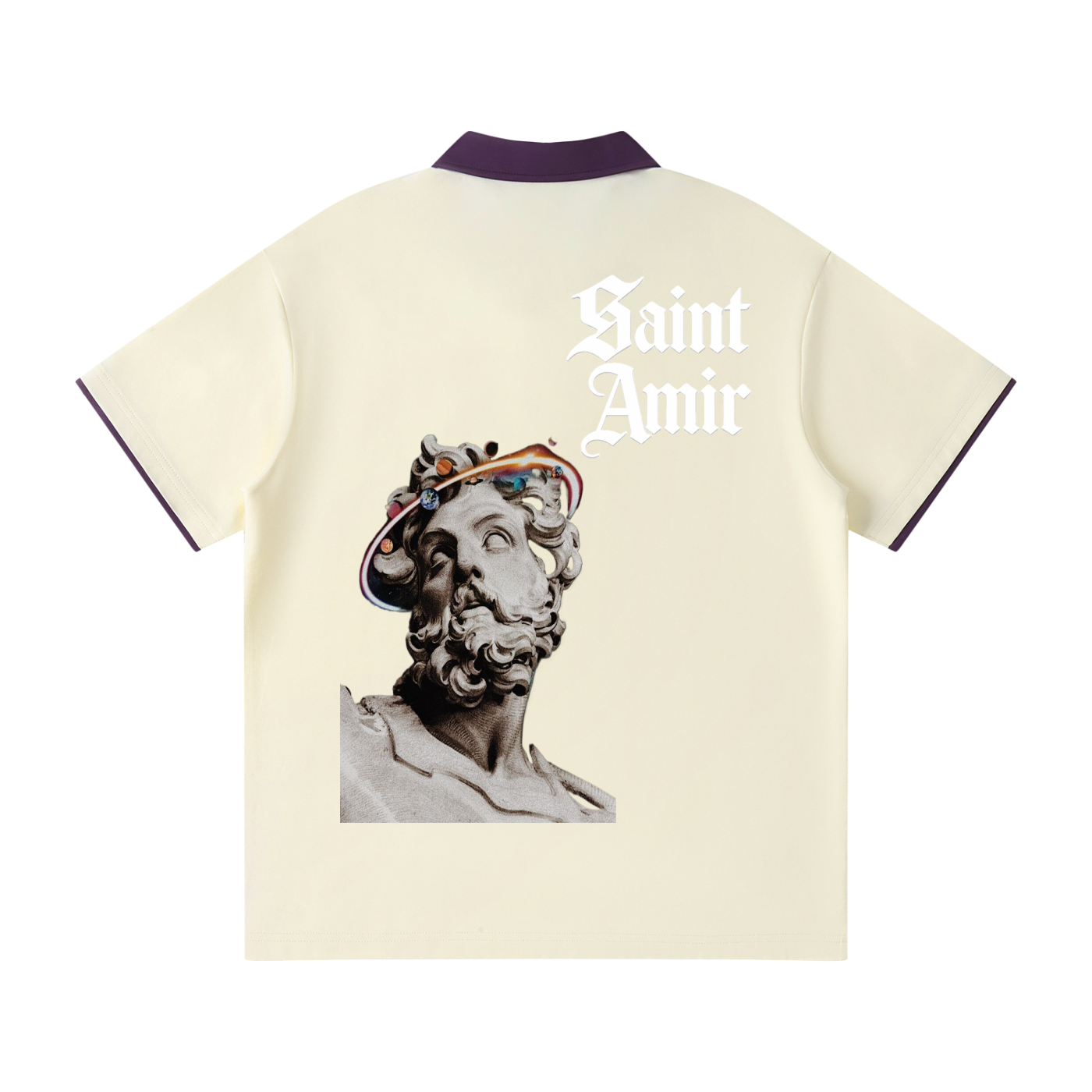 Contrast Collar Raglan Polo Shirt