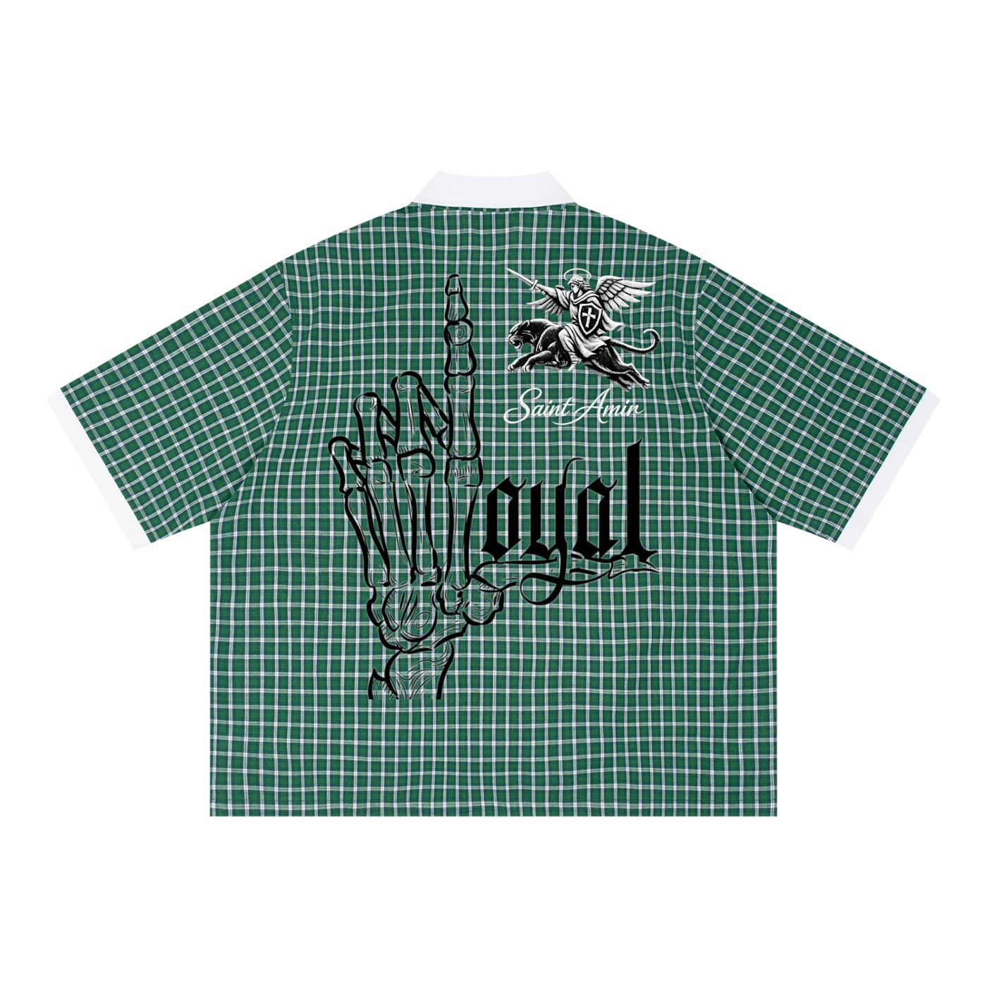 Unisex Boxy Plaid Color Block Polo Shirt