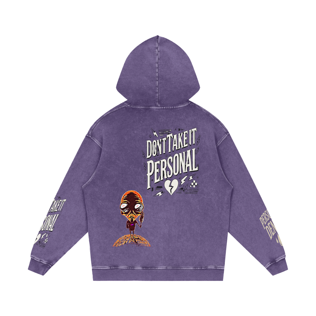 Snow Washed Loose Cotton Hoodie