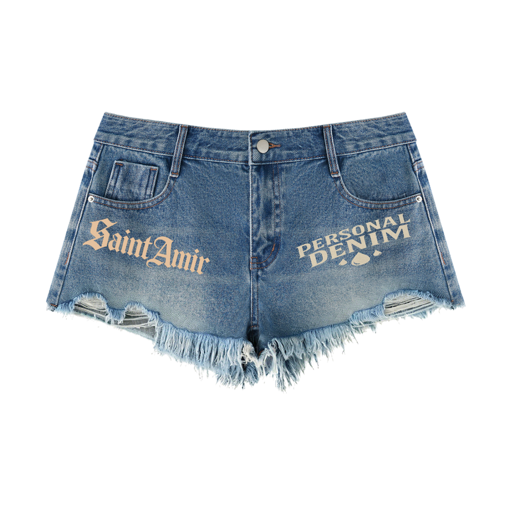 Women's Vintage Wash Raw Hem Denim Shorts
