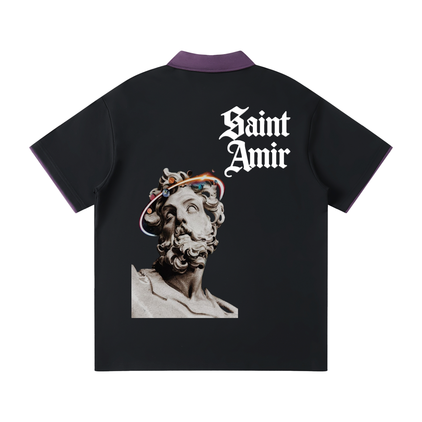 Contrast Collar Raglan Polo Shirt