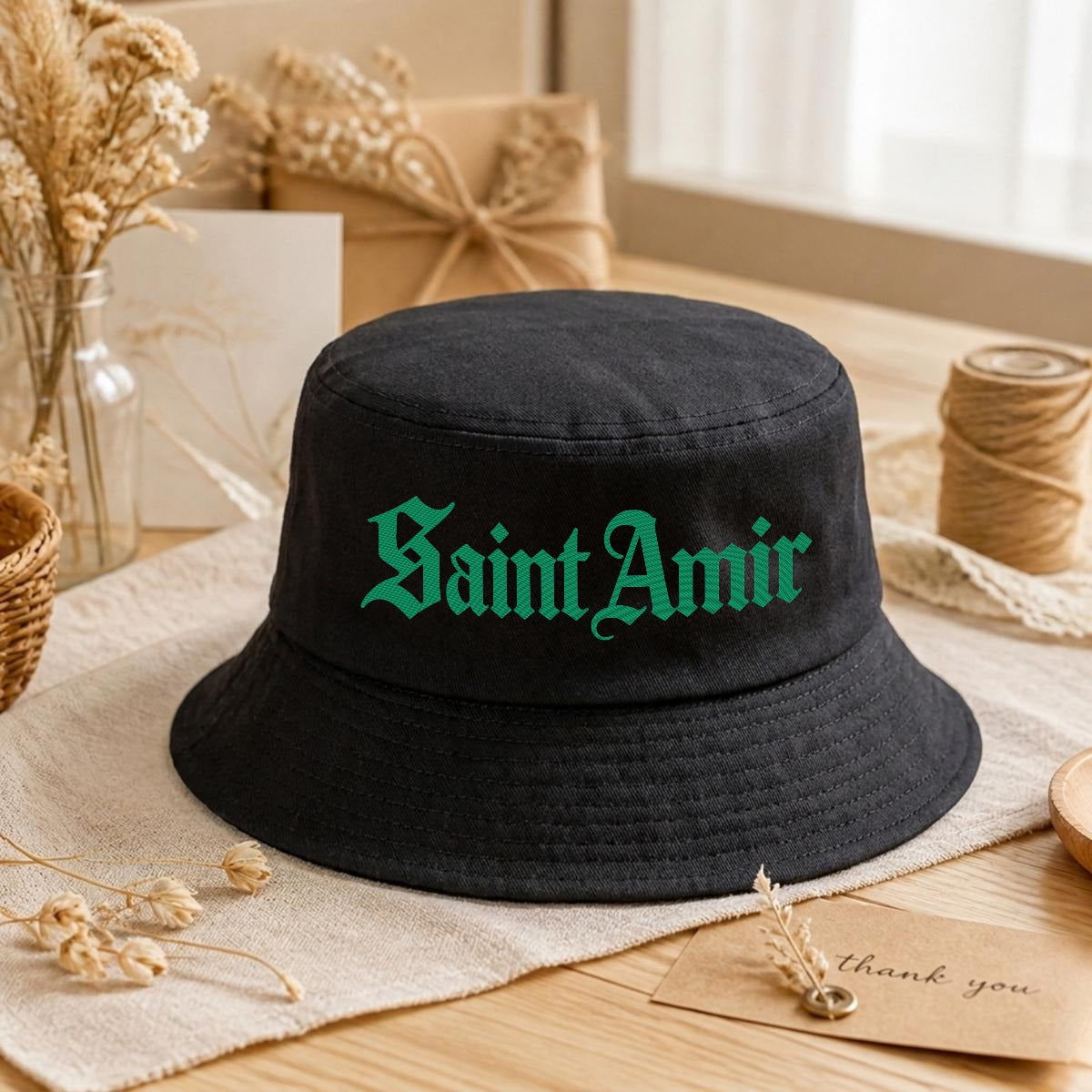 Saintamir Embroidery Bucket Hat