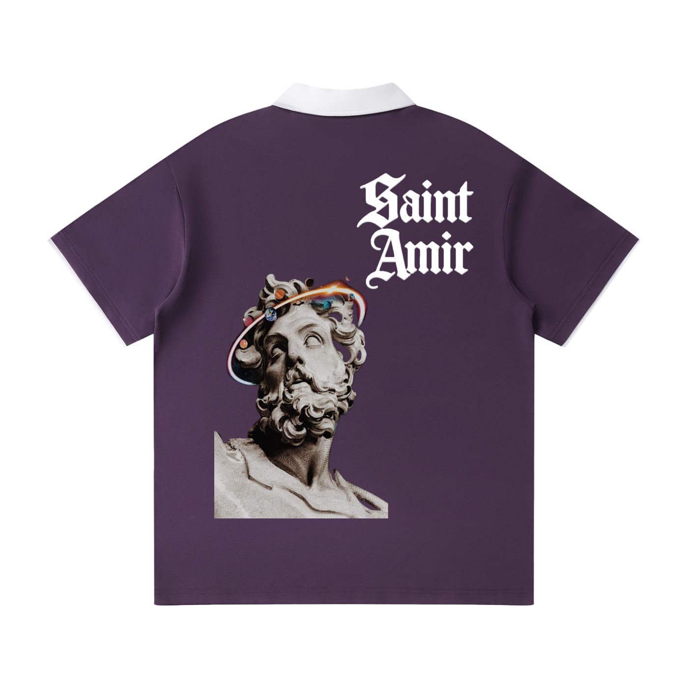 Contrast Collar Raglan Polo Shirt