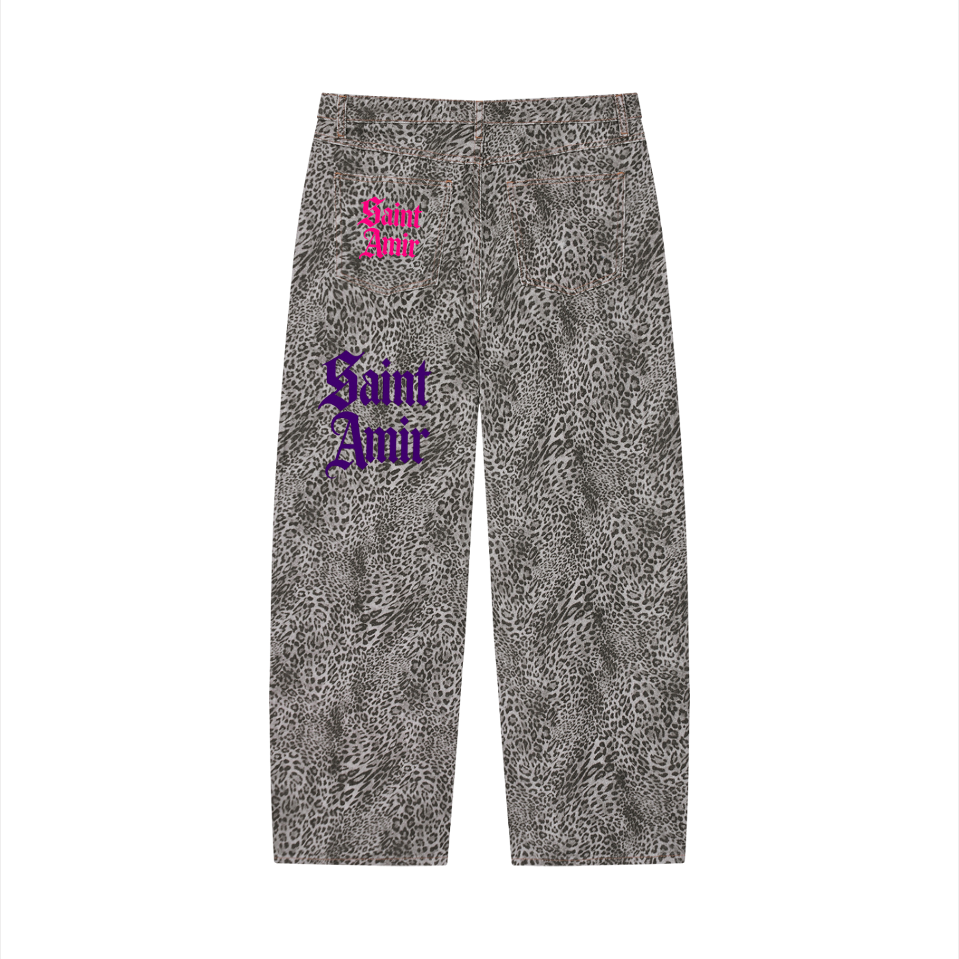 saintamir Leopard Wide Leg Jeans