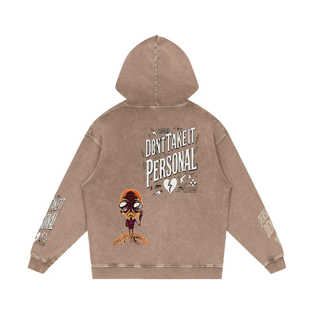 Snow Washed Loose Cotton Hoodie