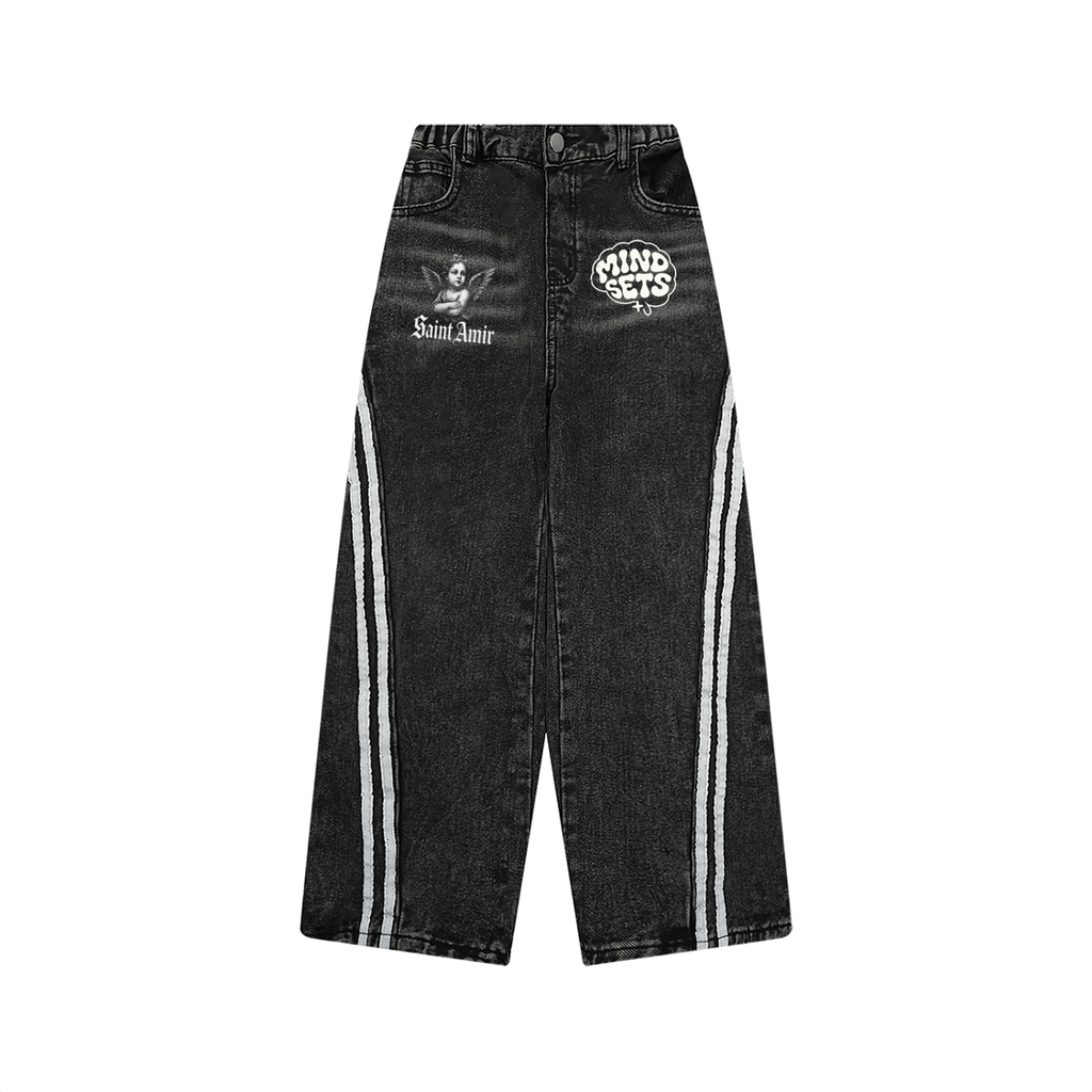 SaintAmir Kid’s Vintage Wash Side Stripe Jeans