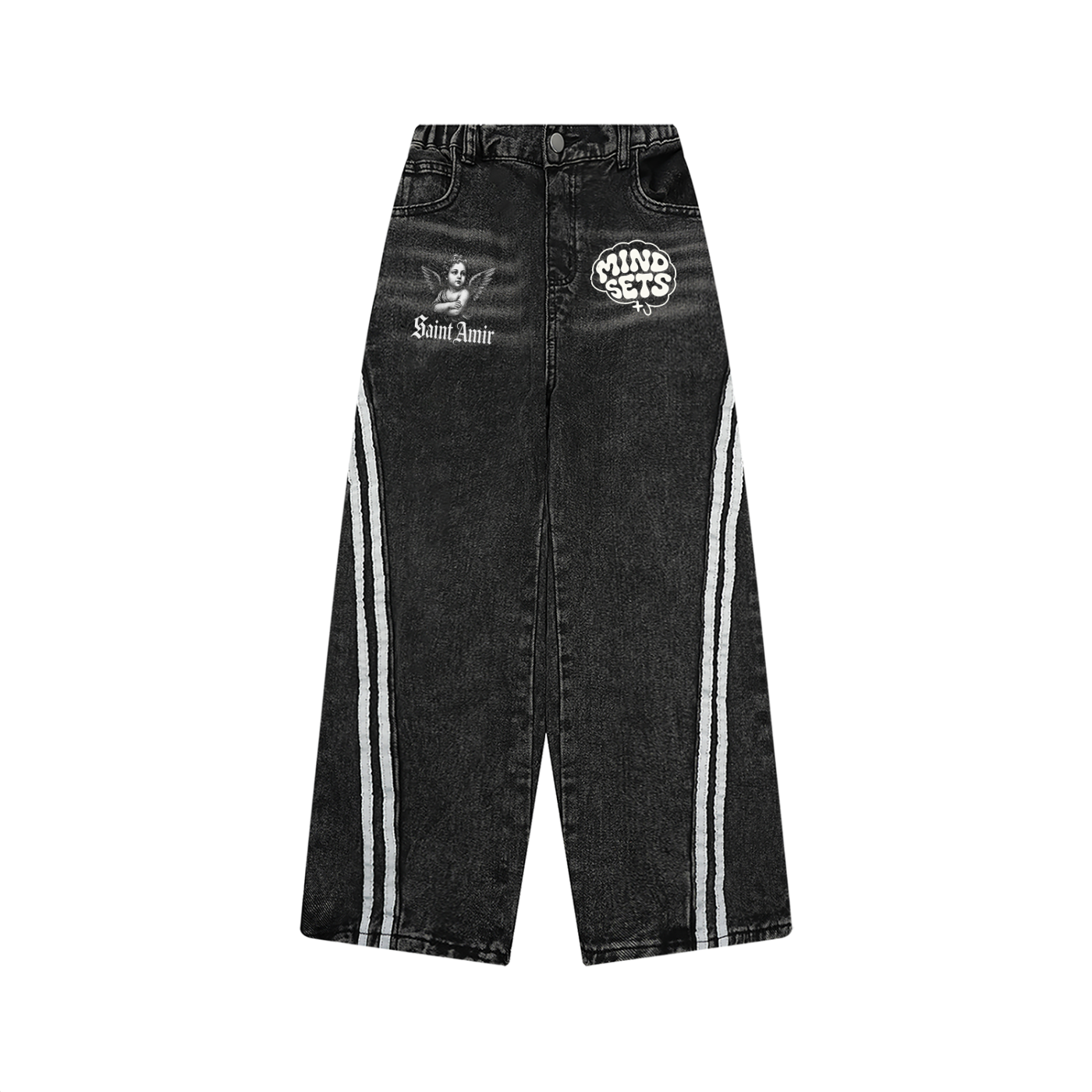 SaintAmir Kid’s Vintage Wash Side Stripe Jeans