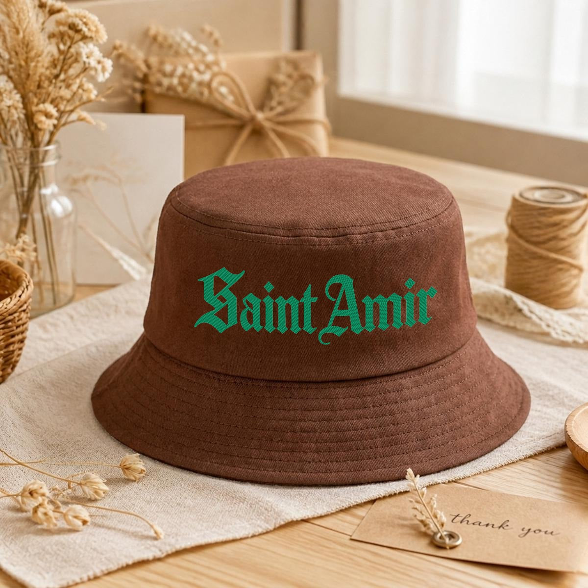 Saintamir Embroidery Bucket Hat